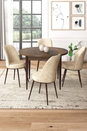 Hanah Home Juego de Mesa y Sillas de 5 Piezas Barroco y Crema